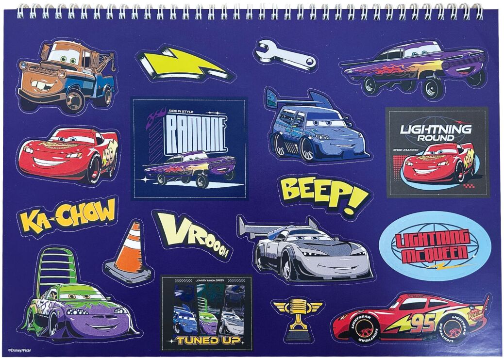 Cars Μπλοκ Ζωγραφικής Α4 Και Stickers (341-32416) (1)