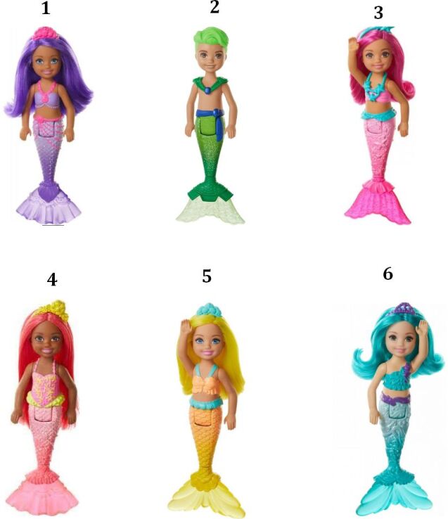 Barbie Τσέλσι Γοργόνες-6 Σχέδια (FKN03) (1)