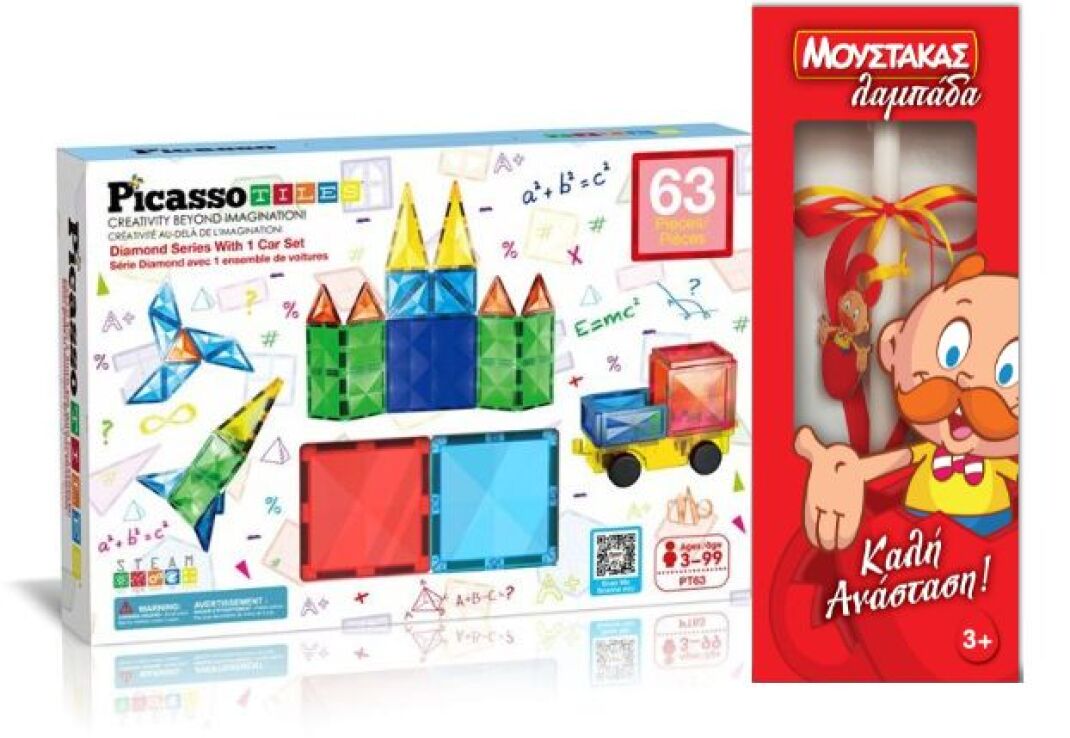 Λαμπάδα Picasso Tiles Series With Car Set 63Τμχ (PT63) (0)