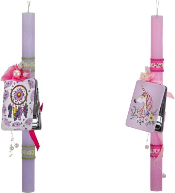 Χειροποίητη Πασχαλινή Λαμπάδα Καθρεπτάκι Γυναικείο (293633) (1)