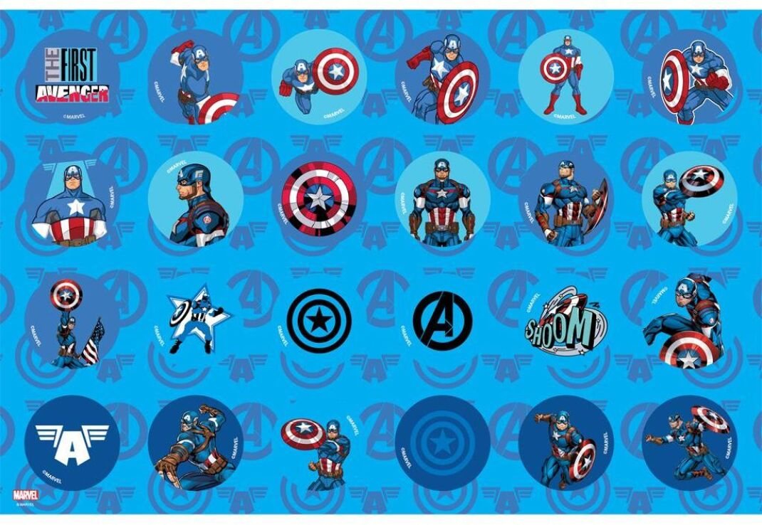 Captain America Μπλοκ Ζωγραφικής 23x33 40 Φύλλων Με Αυτοκόλλητα Στένσιλ-2 Σχέδια (000506362) (2)
