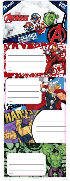 Avengers Ετικέτες Αυτοκόλλητες 20Τμχ (000506258) (0)