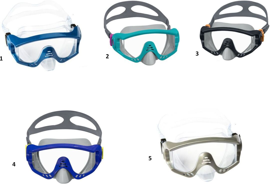 Bestway Μάσκα Κολύμβησης Tiger-5 Χρώματα (22044) (1)