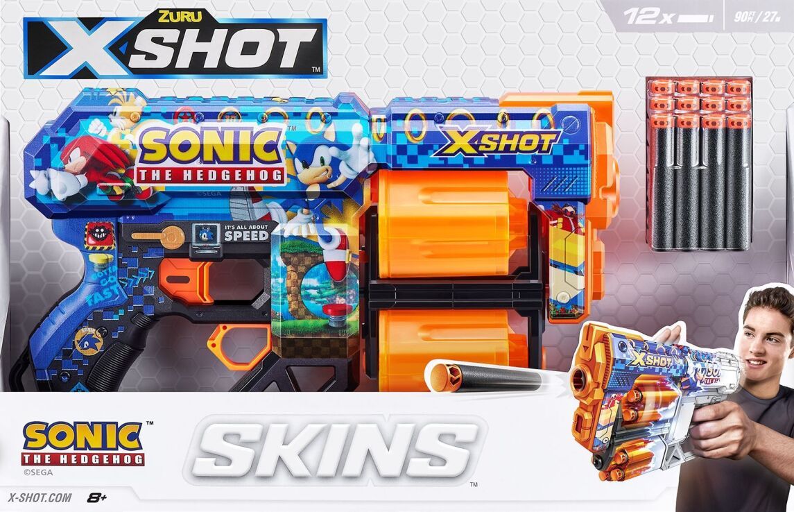 Zuru X-Shot Skins Dread 12 Darts Sonic (36583) (1)