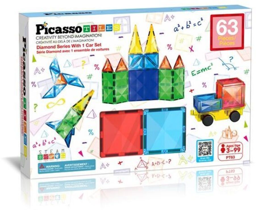 Picasso Tiles Series With Car Set 63Τμχ (PT63) (1)