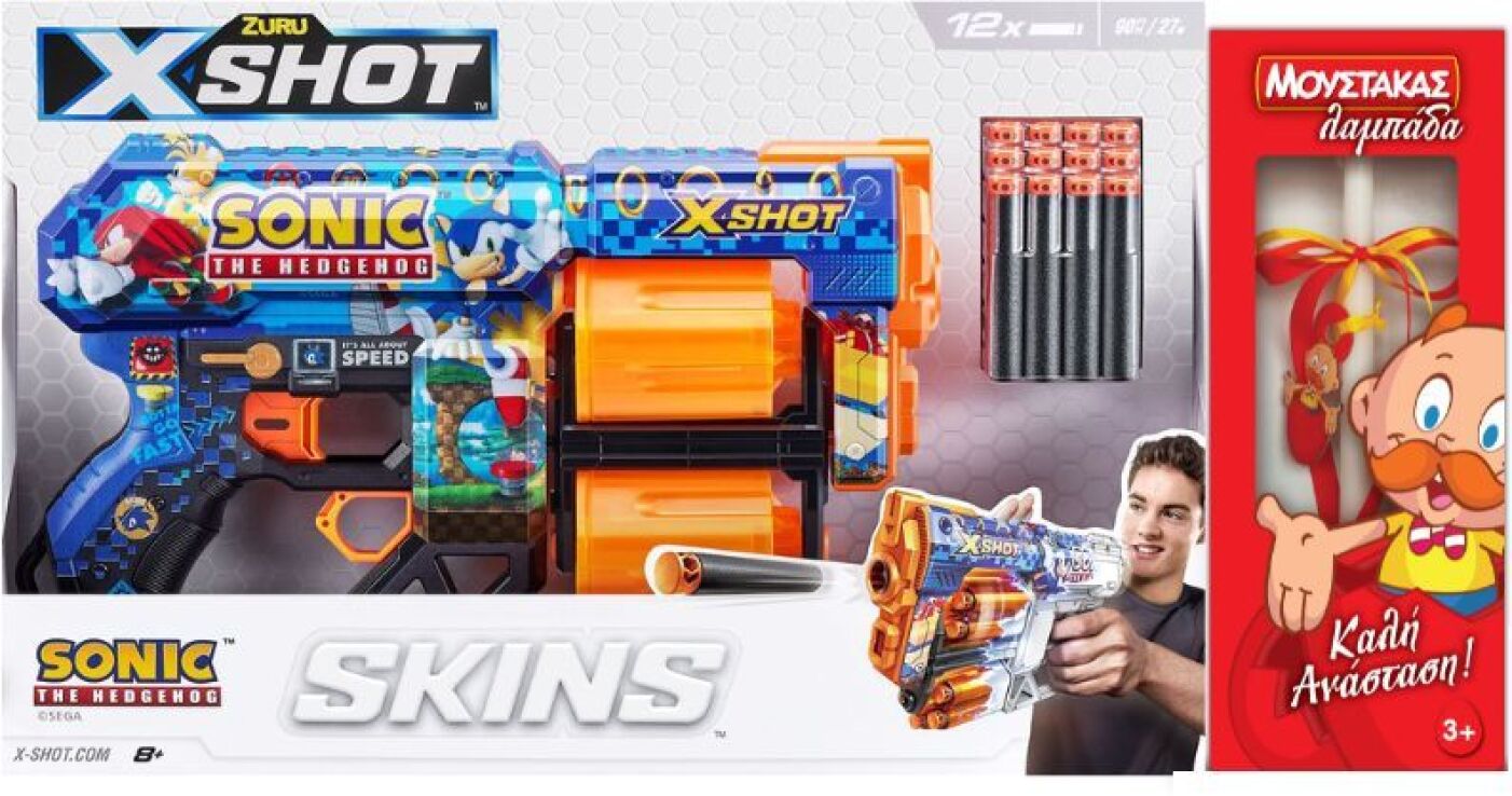 Λαμπάδα Zuru X-Shot Skins Dread 12 Darts Sonic (36583) (0)