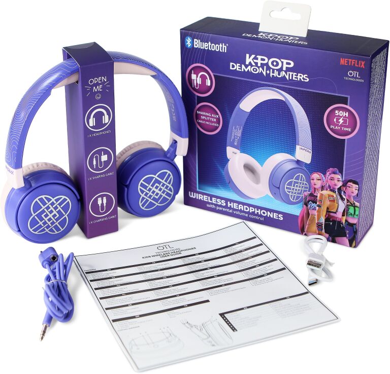 OTL K-Pop Demon Hunters Headphones Bluetooth Pink (ACC-1595) (4)