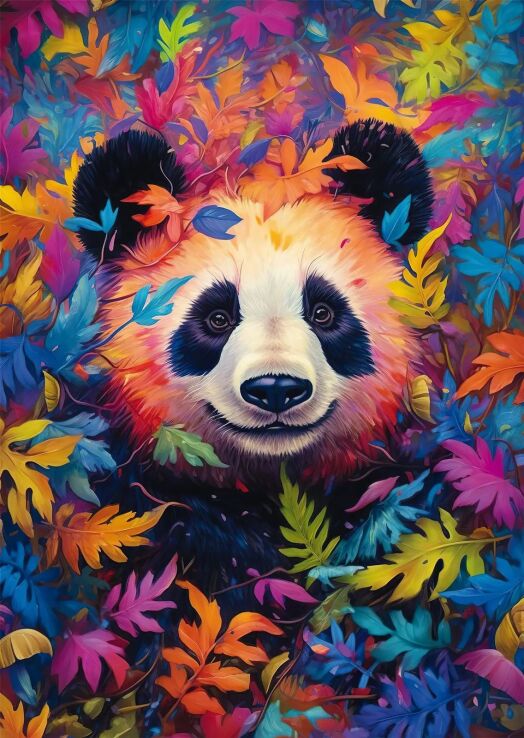 Παζλ Standard 1000-Panda In A Rainbow Coloured Forest (59781) (1)