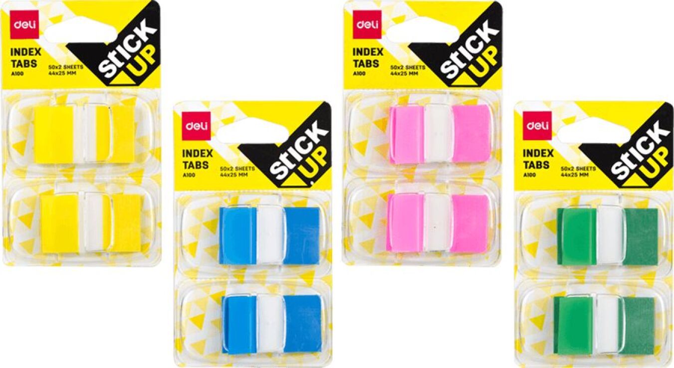 Deli Αυτοκόλλητοι Σελιδοδείκτες Διάφανοι-4 Χρώματα-1Τμχ (231.943224) (0)