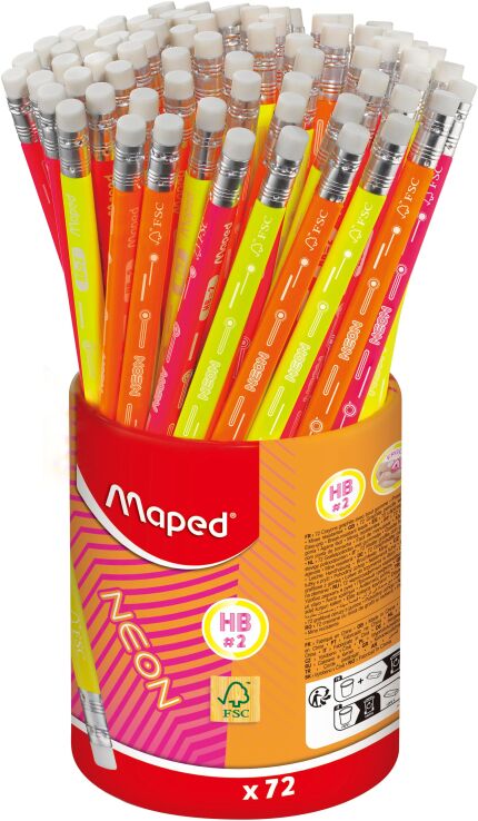 Maped Μολύβι Με Γόμα Neon HB-3 Σχέδια-1Τμχ (853789FC) (0)