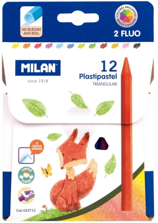 Milan Plastipastel Πλαστικά Χρώματα Τριγωνικά 12Τμχ (325-00330-022T12) (0)