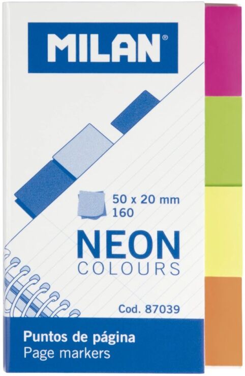 Milan Σελιδοδείκτες Neon Colour 4 Χρώματα 40 Φύλλα (325-01092-87039) (0)