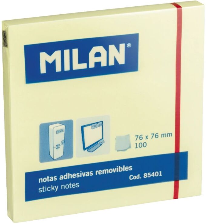Milan Αυτοκόλλητα Χαρτάκια Σημειώσεων 76x76mm Κίτρινο (325-01098-85401) (0)