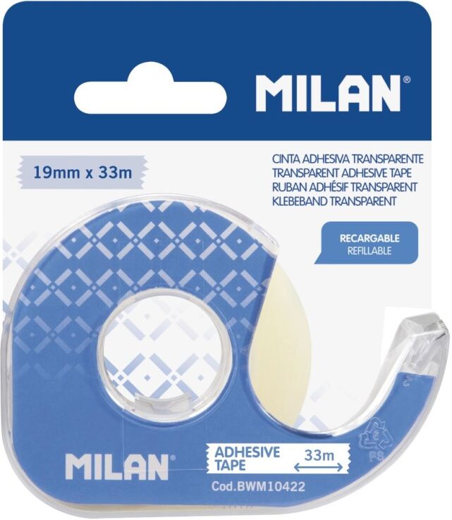 Milan Κολλητική Ταινία Διάφανη Με Βάση 19mm x 33m (325-01155-BWM10422) (0)
