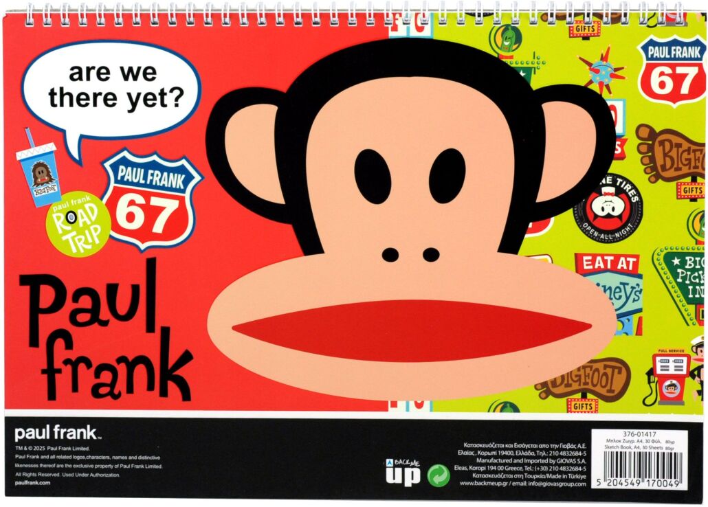 Paul Frank Road Trip Μπλοκ Ζωγραφικής Α4 30 Φύλλων (376-01417) (0)