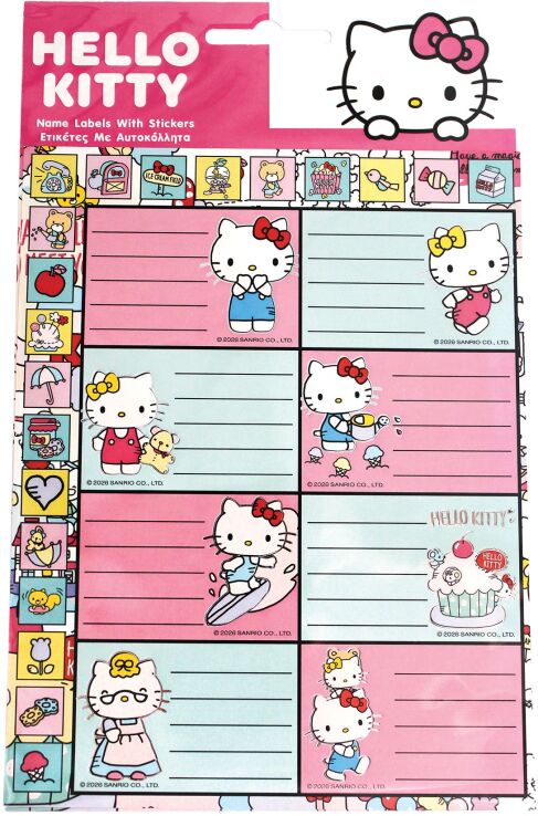 GIM Ετικέτα Με Αυτοκόλλητα 2Τμχ Hello Kitty (776-78949) (0)