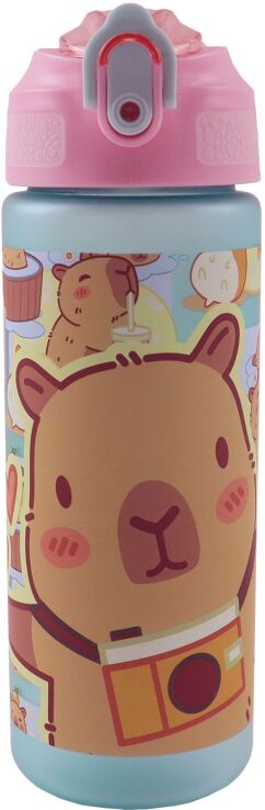 GIM Παγούρι Με Καλαμάκι 600ml Capybara-Happy Life (550-13217) (0)