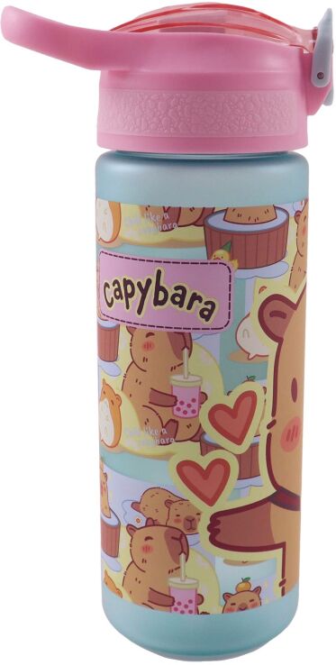 GIM Παγούρι Με Καλαμάκι 600ml Capybara-Happy Life (550-13217) (2)