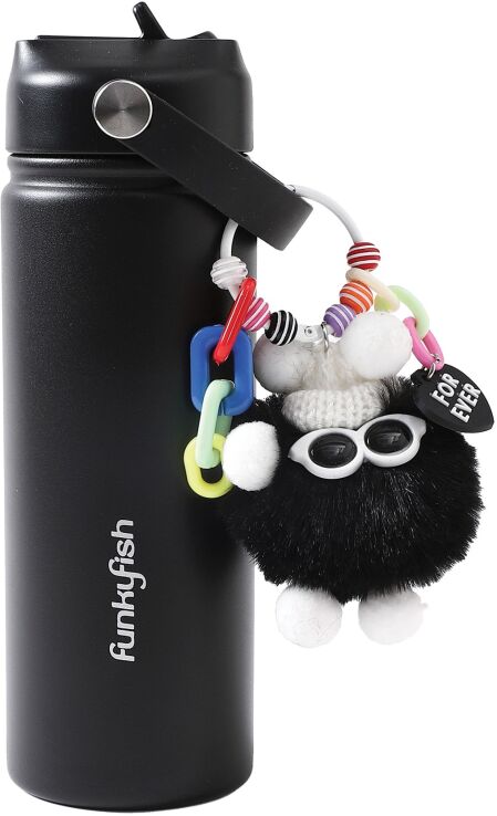 Funkyfish Παγούρι Με Μπρελόκ Black Charms 500ml (300-30343) (0)