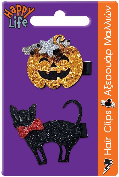 Halloween Clips Μαλλιών Cat-Pumpkin (300-01213) (0)