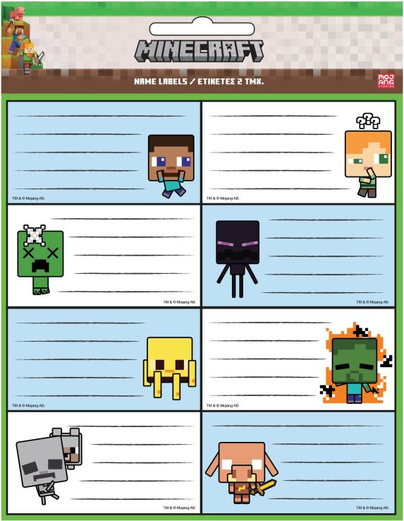 GIM Ετικέτα 2Τμχ Minecraft (775-70046) (0)
