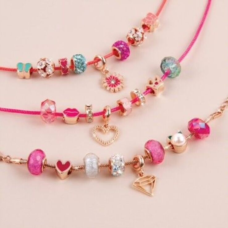 Make It Real Halo Charms Bracelets Thin Pink (1722) (1)