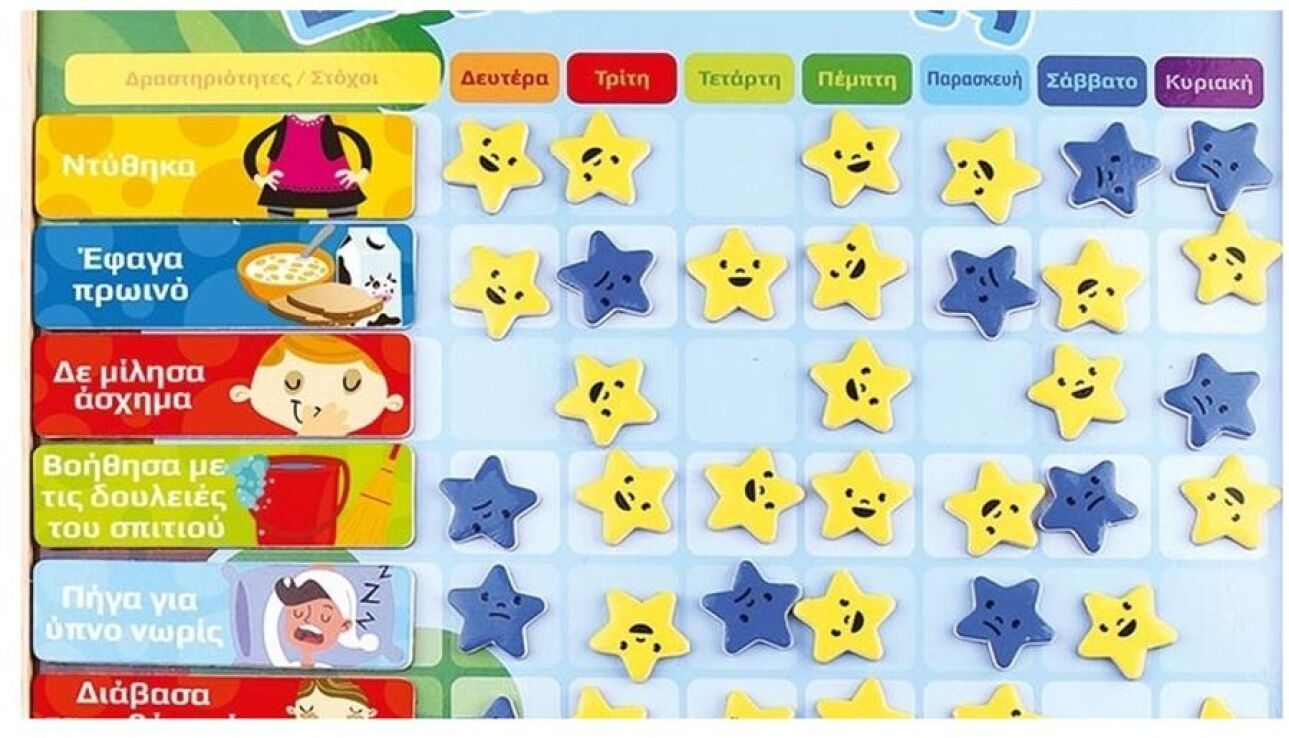 Ξύλινος Μαγνητικός Πίνακας Επιβράβευσης & Ασπροπίνακας (505106) (1)