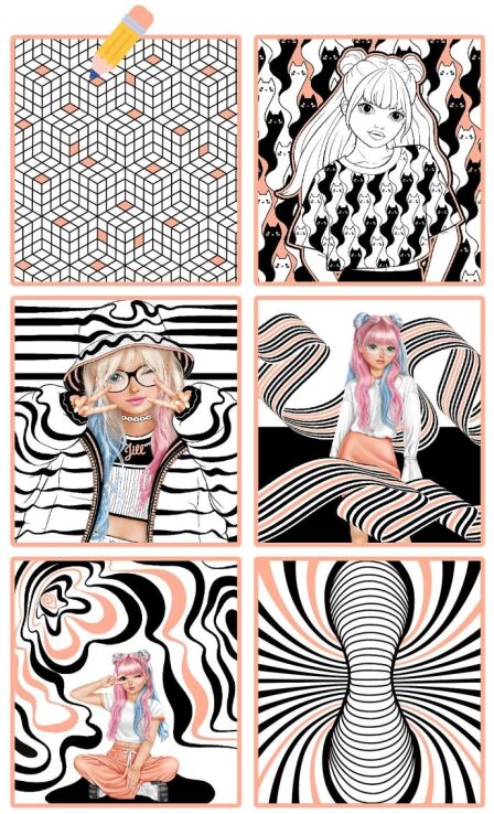 Top Model Μπλοκ Ζωγραφικής Jills Magic Illusions Colouring Book (D14590) (2)