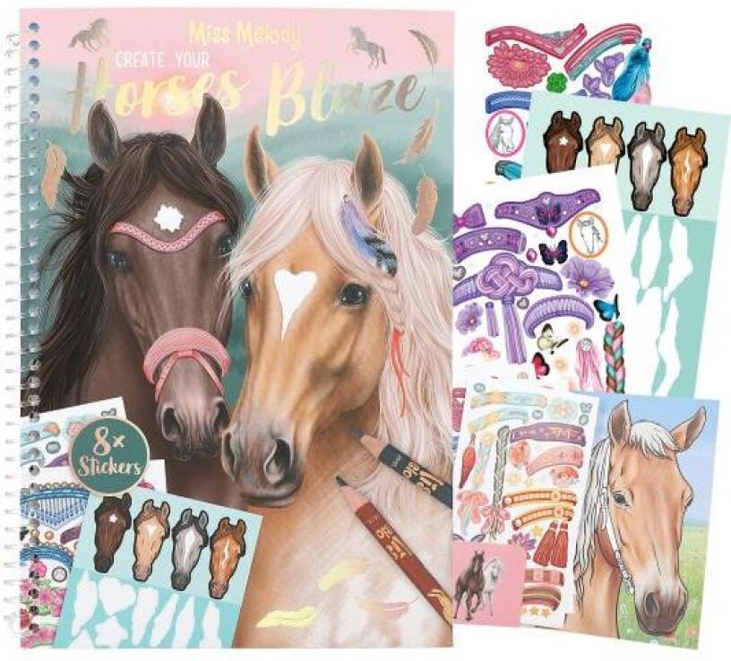 Miss Melody Μπλοκ Ζωγραφικής Create Your Horses Blaze Colouring Book (D12964) (1)