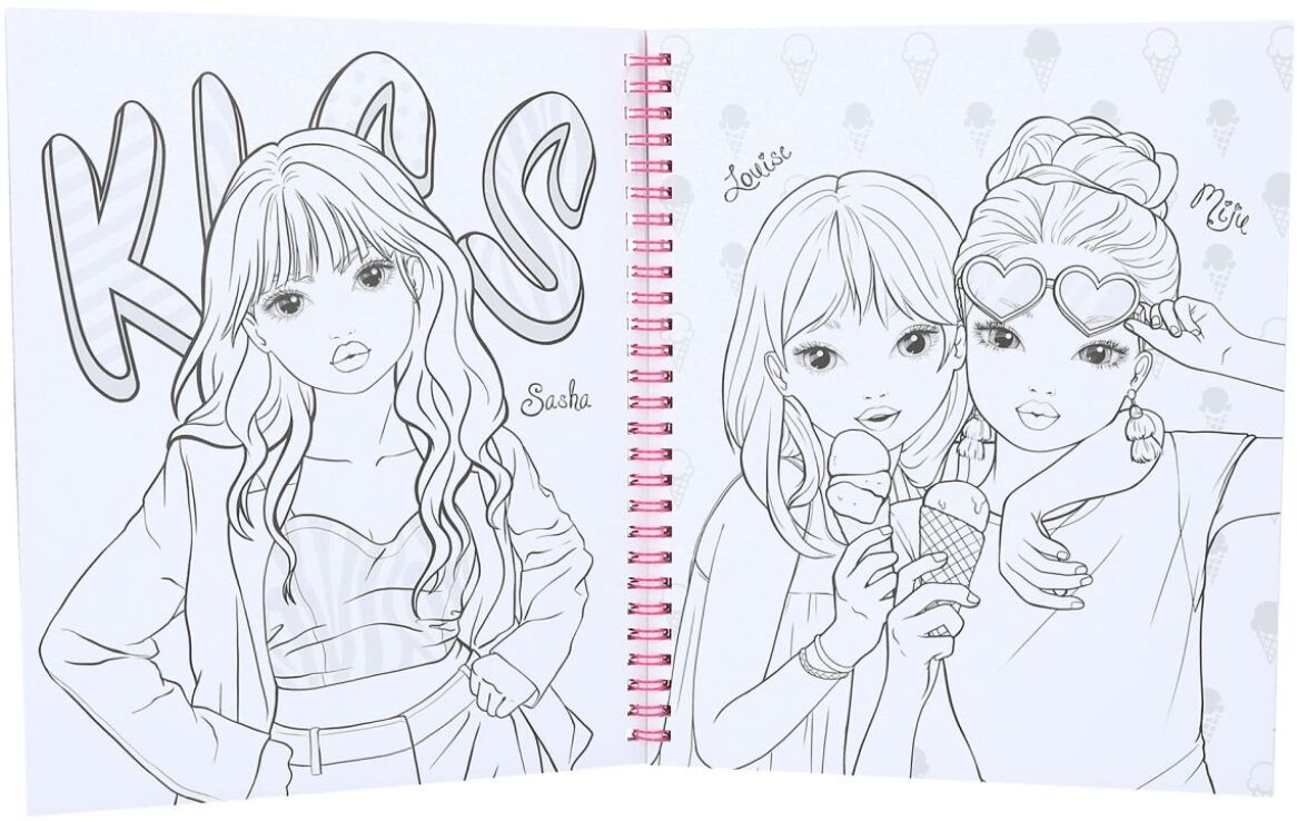 Top Model Μπλοκ Ζωγραφικής W/Reversible Sequins Colouring Book (D12977) (2)