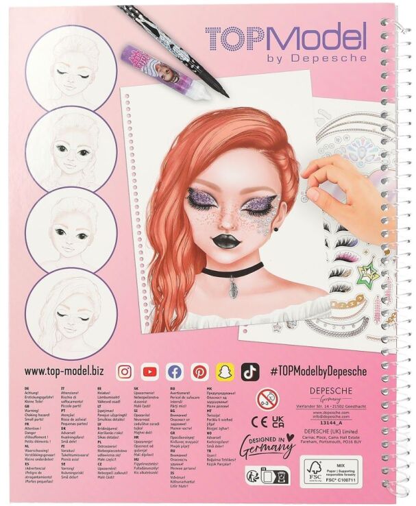 Top Model Μπλοκ Ζωγραφικής Make-Up Colouring Book (D13144) (3)
