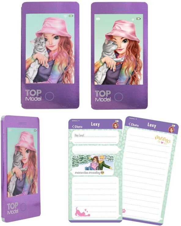 Top Model Μπλοκ Σημειώσεων Mobile-4 Σχέδια-1Τμχ (D13211) (1)