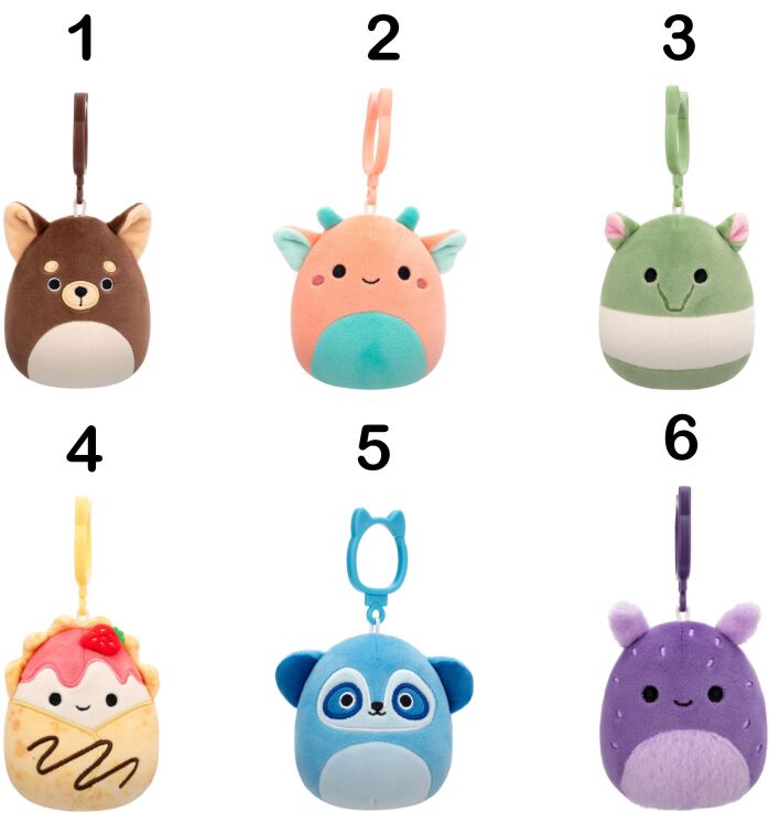 Squishmallows Μπρελόκ W6A 9cm-6 Σχέδια (JWSQ0336) (1)