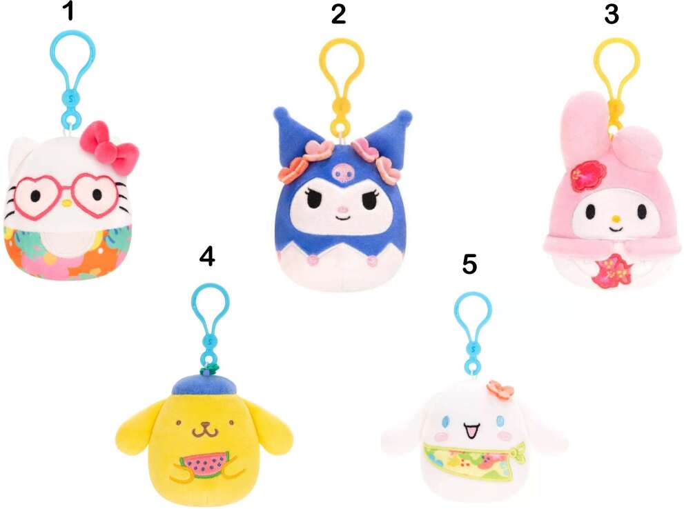Squishmallows-Sanrio Μπρελόκ 9cm-5 Σχέδια (JWSQ0592) (1)