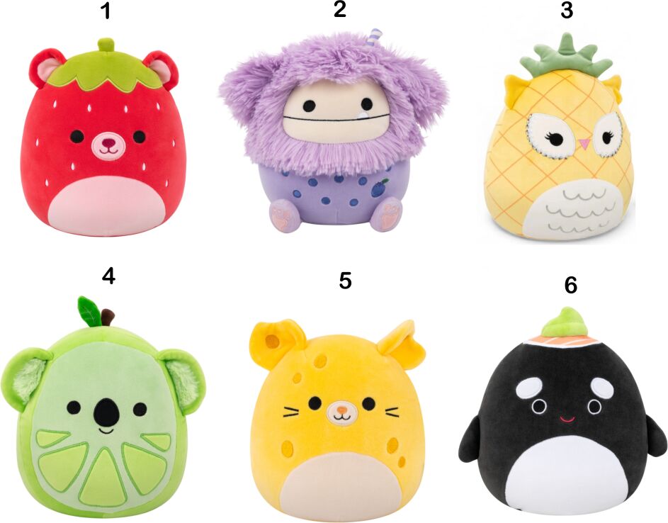 Squishmallows Ζωάκια-Φρουτάκια 30.5cm-6 Σχέδια (JWSQ8854) (1)