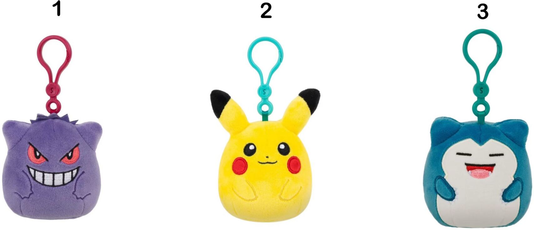 Squishmallows-Pokemon Μπρελόκ W1-3 Σχέδια (JWSQ0445) (1)