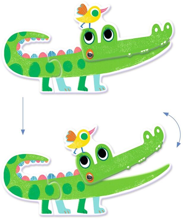 Djeco Παζλ Duo Ζώα Της Ζούγκλας Με Κίνηση (176-08262) (2)