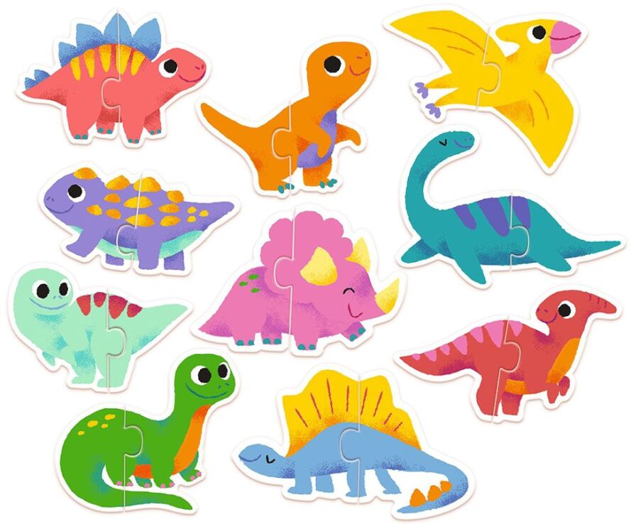 Djeco Παζλ Duo Δεινόσαυροι 10Τμχ (176-08263) (1)