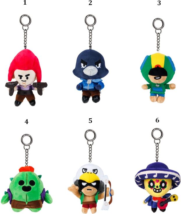 Brawl Stars S1 Λούτρινο 13cm Μπρελόκ-6 Σχέδια (080238) (1)