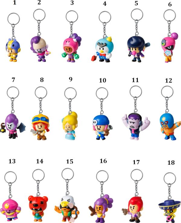 Brawl Stars S1 Φιγούρα Μπρελόκ-18 Σχέδια (080237) (1)