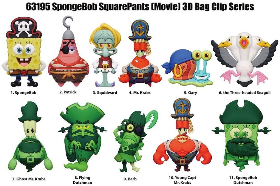 Monogram Spongebob Squarepants S1 Φιγούρα Μπρελόκ Φακελάκι-11 Σχέδια-1Τμχ (110453) (1)