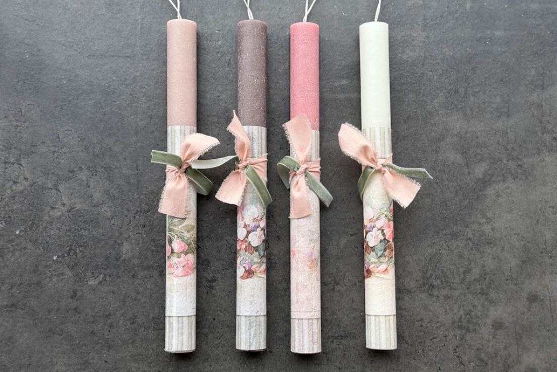 Λαμπάδα Ντεκουπάζ Λουλούδια-4 Σχέδια (961-184-0110) (0)