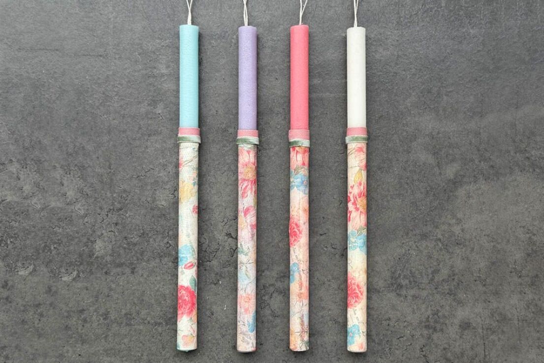 Λαμπάδα Ντεκουπάζ Λουλούδια-4 Σχέδια (921-196-0013) (0)