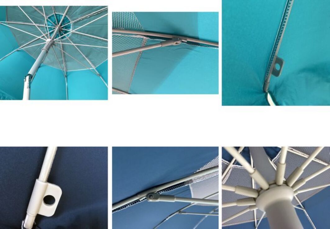 Ομπρέλα Ηλίου Maui Αντιανεμική 220/8-29/32mm Polyester-3 Χρώματα (1560) (2)