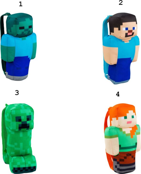 Minecraft Λούτρινο Backpack-4 Σχέδια (MNC09000) (1)