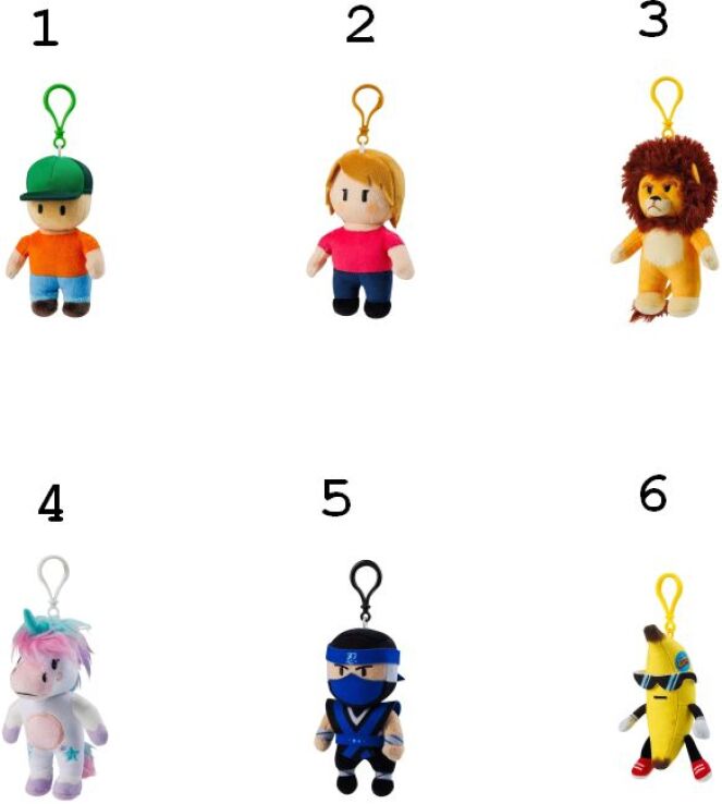 Stumble Guys Λούτρινο Φιγούρα Μπρελόκ-6 Σχέδια (TUY07000) (1)