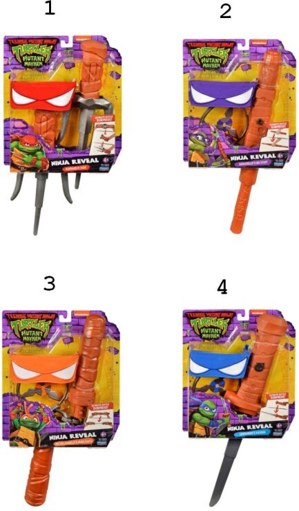 TMNT Movie Role Play Αξεσουάρ Μάχης-4 Σχέδια (TU806000) (1)