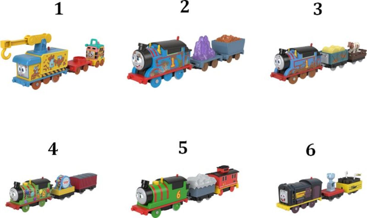 Fisher Price Thomas Trackmaster Μηχανοκίνητα Τρένα Με 2 Βαγόνια-6 Σχέδια (HFX97) (1)