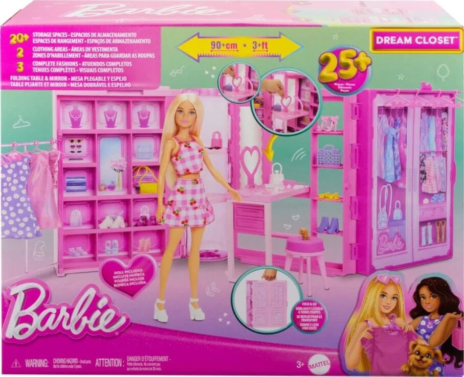 Barbie Fashion Fun Ντουλάπα & Κούκλα (HXD58) (1)