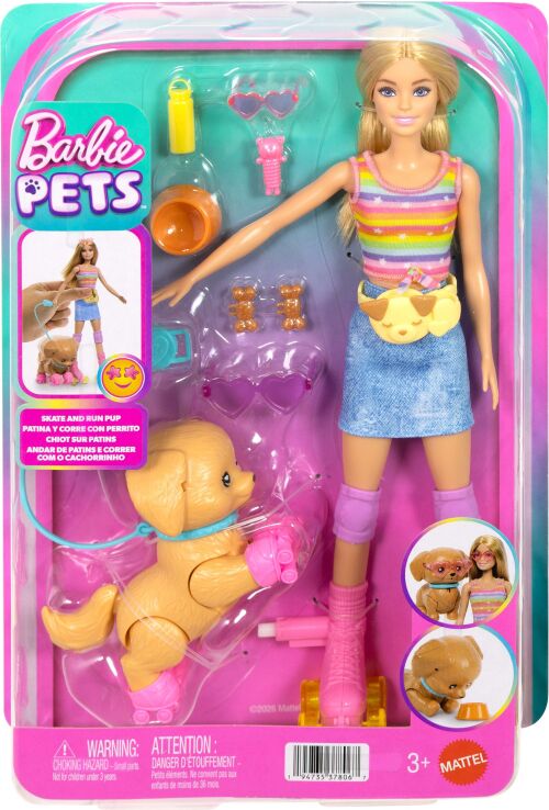Barbie Roller Skates Με Σκυλάκι (JMJ44) (1)